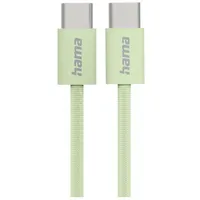 Hama Ladekabel Fabric, USB-C - USB-C, 1m, Nylon, Grün