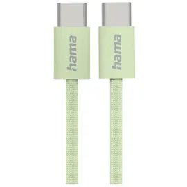 Hama Ladekabel Fabric, USB-C - USB-C, 1m, Nylon, Grün