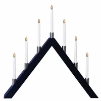 Star Trading Star LED-Fensterleuchter Tall-A" 7-flammig, Material: Holz/Metall, 63 x 66 cm, Vierfarb-Karton, schwarz