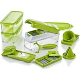 Genius Gemüseschneider Genius Nicer Dicer Smart Julietti, 16 Teile, Gemüseschneider, 16 Teile Würfel, Stifte, Gemüsehobel mit 800 ml Fassungsvolumen grün