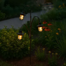 Lumi Jardin Solarleuchte Kunststoff Höhe 74 cm 1 Stück schwarz