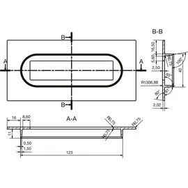 estamp Muschelgriff rechteckig - weiß matt lackiert