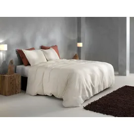Zo Home Mako-Satin Unifarben Weiß 155 x 220 cm + 80 x 80 cm