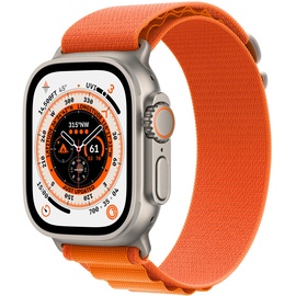 Apple Watch Ultra GPS+Cellular 49 mm Titaniumgehäuse, Alpine Loop orange L