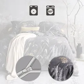 IRISETTE Koala Floral Grau 135 x 200 cm + 80 x 80 cm