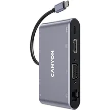 Canyon Hub DS-14 8in1 USB-C gray - Grau
