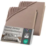 nyvi Spannbettlaken Jersey 120 x 200 - 130 x 200 cm nougat 2 St.