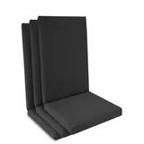 Beautissu Hochlehnerauflage 3er Set Hochlehner Auflage wasserdicht 100x50x5,5cm Anthrazit, UV-beständig Bequem Pflegeleicht Waschbar Sitzkissen Gartenstuhl grau