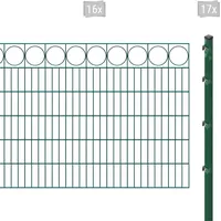 Arvotec Doppelstabmattenzaun »ESSENTIAL 120 zum Einbetonieren "Ring" mit Zierleiste«, Zaunhöhe 120 cm, Zaunlänge 2 - 60 m 42362732-0 dunkelgrün H/L: 120 cm x 32 m