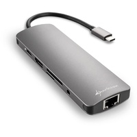 Sharkoon USB 3.0 Type C Combo Adapter - USB Hub, Grau