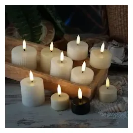 uYuni LED Mini Kerzenset Thea 3 St. D: 5 cm weiß