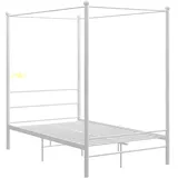 Festnight Himmelbett 140x200 cm Metallbett Ehebett Doppelbett Bettgestell Metall Bett Bettrahmen Schlafzimmerbett