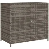 vidaXL Gartenschrank, Geräteschrank mit viel Stauraum, Beistellschrank Schrank mit Türen, Balkonschrank Terrassenschrank, Grau Poly Rattan