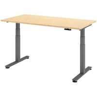 Bümö Schreibtisch, Ahorn, Graphit, Nachbildung,Ahorn, Rechteckig, 160x72x80 cm, FSC