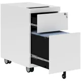 Homcom Rollcontainer mit 2 Schubladen, Aktenschrank mit Schloss, Oben Umschlag, Büroschrank für A4 Legal, Hängeregister, Stahl, 30 x 50 x 53,5 cm,