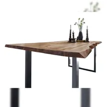 möbelliebling Esstisch Baumkante massiv Akazie natur 280 x 100 silber NIAH