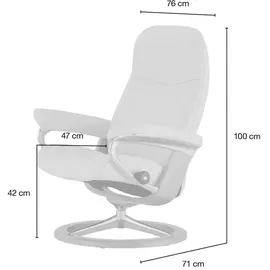 Stressless Relaxsessel mit Hocker Leder 76 x 100 x 71 cm creme