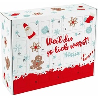 Herz & Heim® Adventskalender zum Befüllen | Wunschname | Weil du so lieb warst