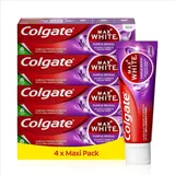 Colgate Zahnpasta Max White Purple Reveal 4x75ml | Zahnpasta Colgate mit optischer Farbkorrektur-Technologie | Zahncreme für sofort sichtbare weißere Zähne*