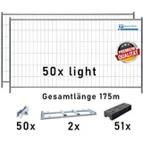 Bauzaun Paket / Set light mit 2 x TP25 und Kunststofffüßen