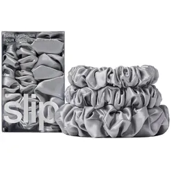 Slip Pure Silk Back To Basics Assorted Scrunchies - Dark Brown Haargummi SILVER Silber 