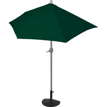 MCW Sonnenschirm halbrund Lorca, Halbschirm Balkonschirm, UV 50+ Polyester/Alu 3kg ~ 300cm grün mit Ständer