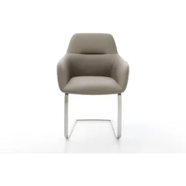 DeLife Freischwinger Pejo-Flex Echt-Leder Schlamm Freischwinger flach Edelstahl Taschenfederkern, Esszimmerstühle