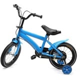 BJTDLLX Kinderfahrrad 14 Zoll Jungen Mädchen Kinder Fahrrad mit Stützrädern Kinderfahrräder für 3-6 Jahre | Vorder- und Hinterradbremse | Das Fahrrad als Geschenk für Jungen (Blau)