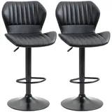 Homcom 2er-Set Barhocker 360° drehbare Barstühle Schwarz