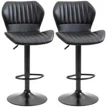 Homcom 2er-Set Barhocker 360° drehbare Barstühle Schwarz