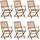 vidaXL Klappbare Gartenstühle mit Kissen 46,5 x 44 x 108 cm creme 8 St.