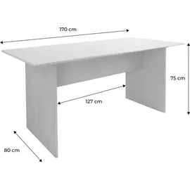 sweeek Rechteckiger Esstisch 80 x 75 x 80 cm schwarz