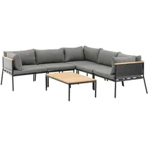 VCM ebuy24 Lounge-set 2 Teile Schwarz,grau,natur.