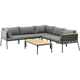 VCM ebuy24 Lounge-set 2 Teile Schwarz,grau,natur.
