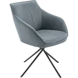 Koinor Armlehnstuhl, Schwarz, Graublau, Metall, Leder, Echtleder, Büffelleder, Rundrohr, Drehkreuz, 60x84x67 cm, Goldenes M, Dgm, Lederauswahl, Stoffauswahl, Typenauswahl, Gestellauswahl, automatische Rückholfunktion, Sitzfläche 320° drehbar, Esszimmer, Stühle, Esszimmerstühle, Armlehnenstühle