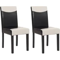 MCW 2er-Set Esszimmerstuhl Küchenstuhl Stuhl Littau ~ schwarz-weiß, dunkle