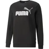 Puma Herren ESS+ 2 Col Big Logo Crew FL Schweiß, Black Weiß, S