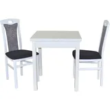HOFMANN LIVING AND MORE Essgruppe »3tlg. Tischgruppe«, (Spar-Set, 3 tlg., 3tlg. Tischgruppe), Stühle montiert, schwarz