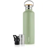 Blumtal Thermosflasche 1L - doppelwandige Trinkflasche Edelstahl 1L - Isolierflasche 1L BPA frei - Edelstahl Trinkflasche/Teeflasche - Trinkflasche Thermo 1L - Thermosflasche 1 Liter - Summer Green