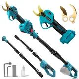 Akku Astschere Elektrische Gartenschere 2 IN 1 Teleskop Stange für Makita 18V, Bürstenlosen Motor Elektrisch Astsäge Batterie Schere LCD zum Beschneiden von Bäumen Obstbäumen (ohne Akku und Ladegerät)