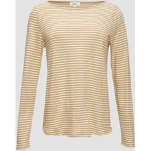 S.Oliver - Longsleeve mit Flammgarnstruktur und U-Boot-Ausschnitt, Damen, Beige, 36