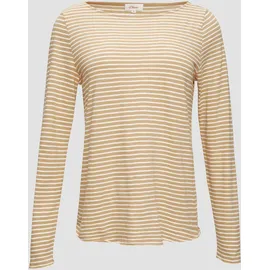 S.Oliver - Longsleeve mit Flammgarnstruktur und U-Boot-Ausschnitt, Damen, Beige, 36