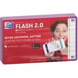 Oxford Karteikarten FLASH 2.0 DIN A7 weiß, lila liniert, 80 St.