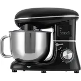 Küchenmaschine Knetmaschine, 6-Gang Küchenmaschine, 6.2L Kuchenmixer, Rührmaschine mit Schneebesen, Knethaken, Geeignet zum Backen, Kuchen, 1500W LCD (Schwarz)