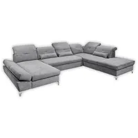 ed exciting design Wohnlandschaft MELFI U-Form, Stoffbezug Schlamm - braun