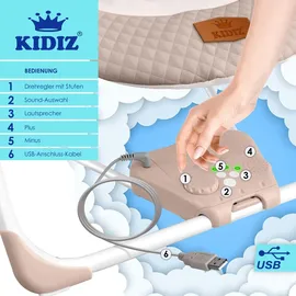 Kidiz KIDIZ® Babywippe Babyschaukel mit 5 Geschwindigkeitseinstellungen zusammenklappbarer Baby Wippe Schaukel Babyhochstuhl mit Spielbogen Spielzeugen 5 beruhigende Naturgeräusche neugeborene