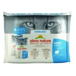 Almo nature Almo Holistic Sterilised Multipack 6x70 g mit Kabeljau & Huhn