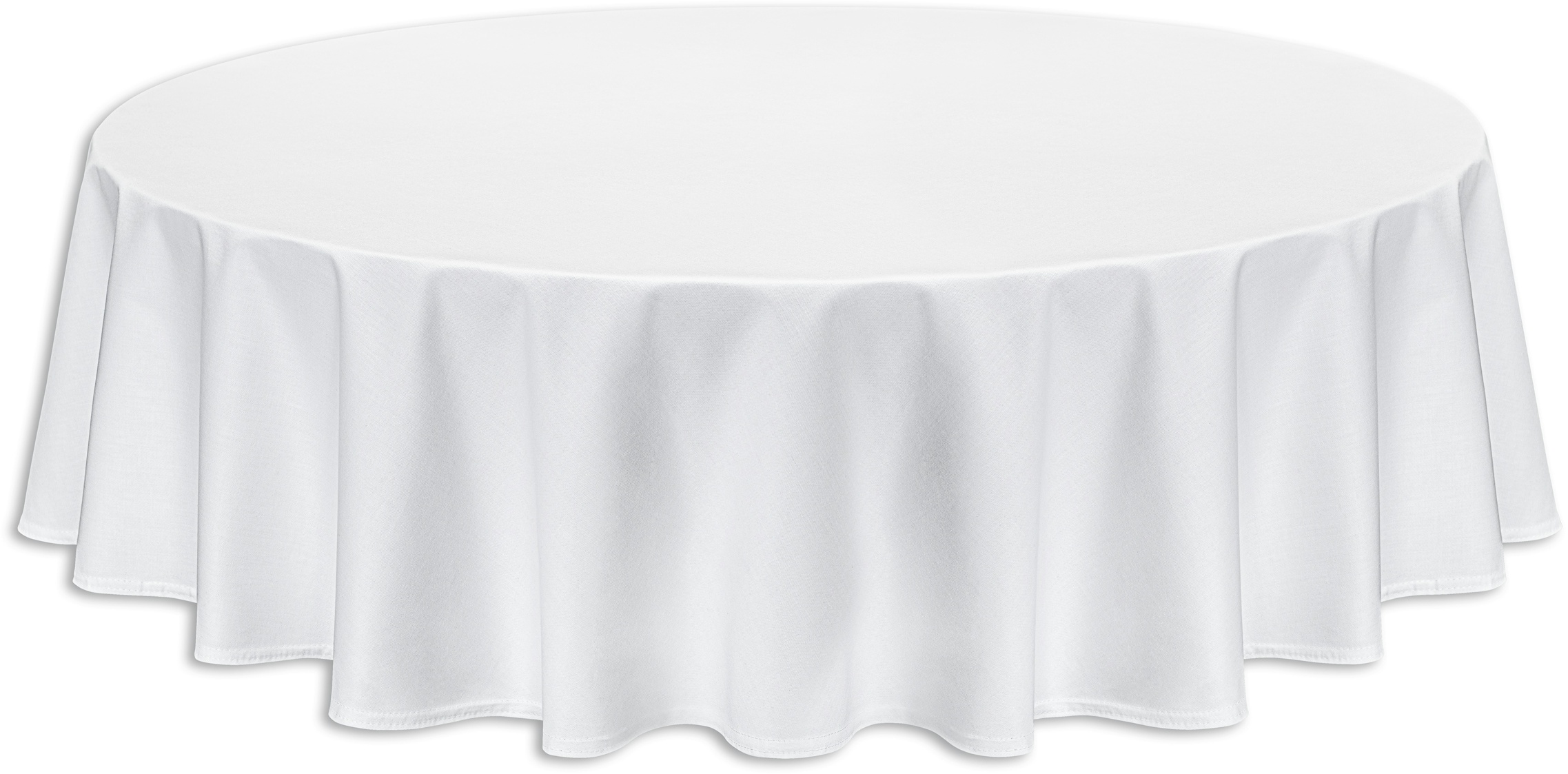 AURORA Tischdecke rund weiß 160cm Durchmesser 100% Baumwolle Vollzwirn Damast
