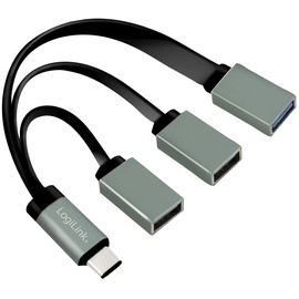 Logilink Kabelpeitsche USB-Hub, 1x USB-A 3.0, 2x USB-A 2.0, USB-C 3.0 [Stecker] (UA0315)