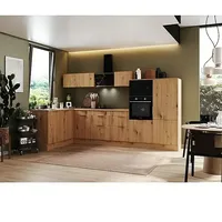Respekta Selection Vormontierte Winkelküche Elisabeth (B x T: 340 x 175 cm, Farbe Front: Artisan Eiche, Farbe Korpus: Artisan Eiche, Mit Elektrogeräten)